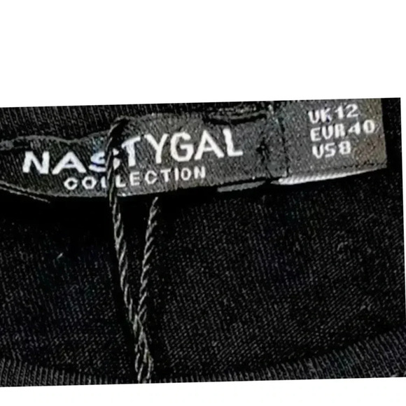 NWT Nasty Gal Collection Women’s Contrast Stitch Racer Mini Black Dress size 8 - Picture 10 of 12